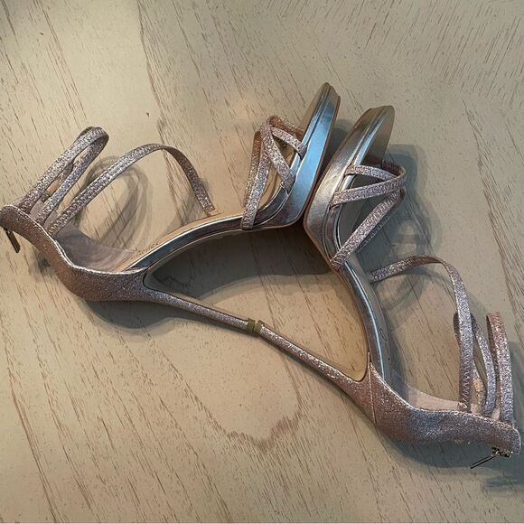 Jewel Badgley Mischka Women's Florencia Heeled Rose Gold Sandal 6 - Picture 15 of 16